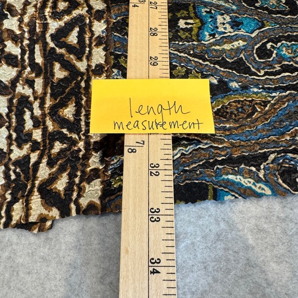 Chicos Travelers Crushed Artsy Jacket Womens 2 L 12 Brown Blue Green NEW - Picture 13 of 15